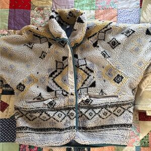 Free People Cozy Patterned Sherpa Jacket (women’s oversized M)